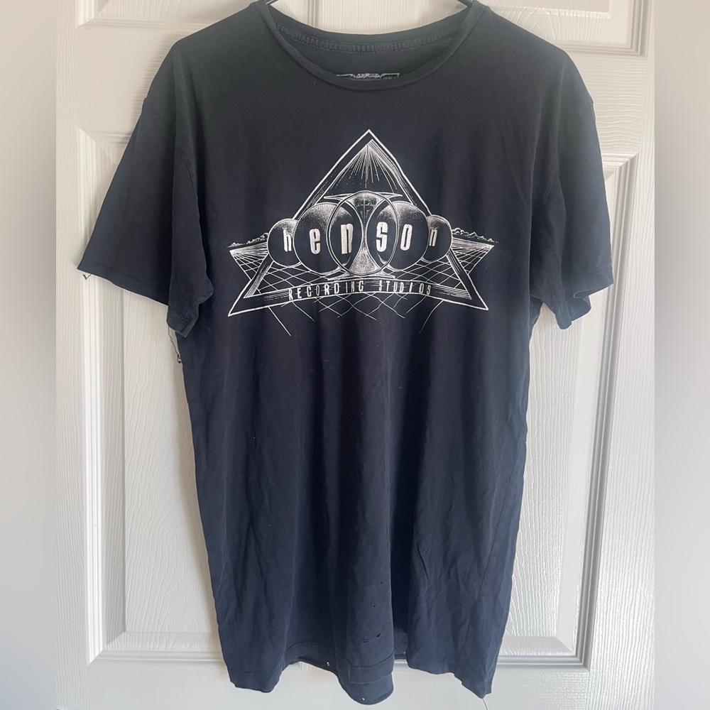 HENSON RECORDING STUDIO Black Graphic T-Shirt vintage Hollywood music historical